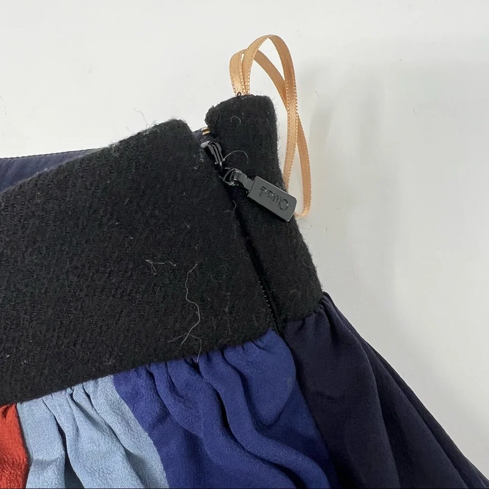 Chloe Striped Wool Pleated Silk Striped Skirt 36 - Picture 10 of 11